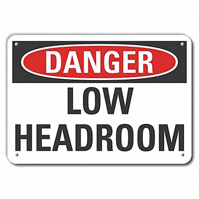 Rflctv Low Clearance Danger Sign 10x14in