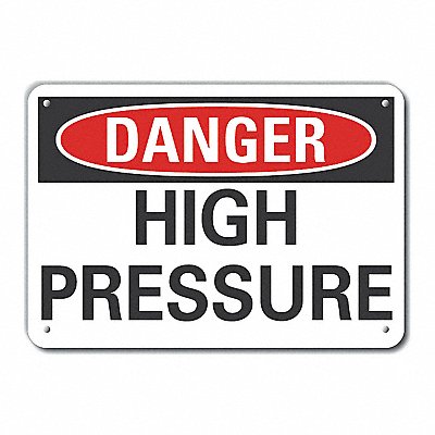 Rflct High Pressure Danger Sign 7x10in