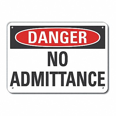 Rflct No Admittance Danger Sign 10x14in