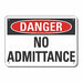 Rflct No Admittance Danger Sign 10x14in