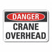 K3079 Crane  Hoists Danger Sign 10x14in Alum