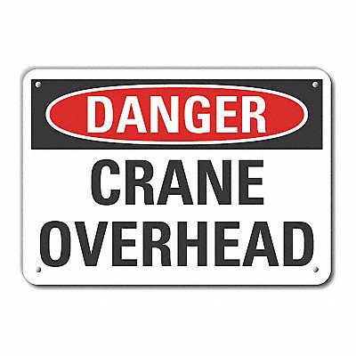 K3079 Rflctv Crane Hoists Danger Sign 10x14in