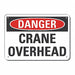 K3079 Crane Hoists Danger Sign 7x10in Plastic