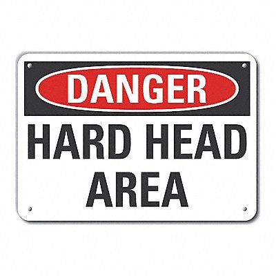 Plastic Hard Hat Danger Sign 10x14in