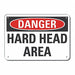 Rflctv Hard Hat Danger Sign 10x14in Alum