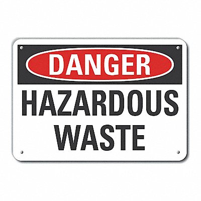 Rflct Hzrdous Waste Danger Sign 7x10in