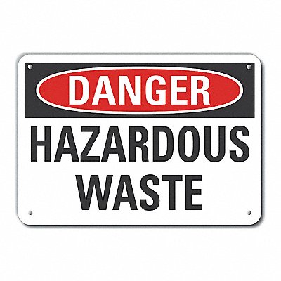 Rflctv Hzrdous Waste Danger Sign 10x14in