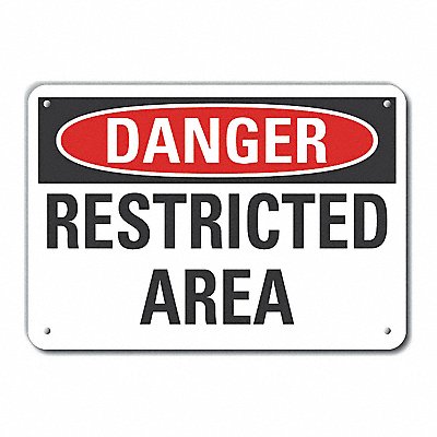 Alum Restricted Area Danger Sign 10x14in