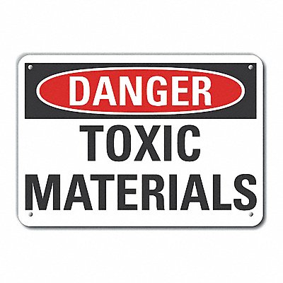 Alum Toxic Mtrl Danger Sign 10x14in Alum