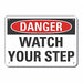 Steps Danger Sign 10x14in Plastic