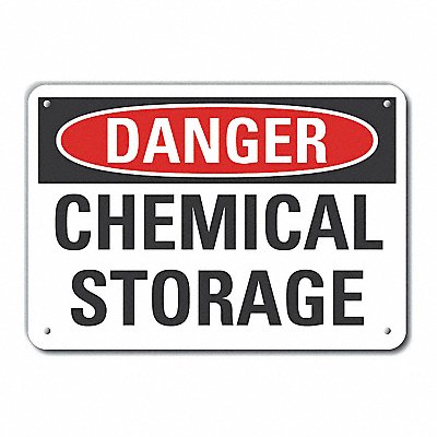 Alum Chemicals Danger Sign 7x10in Alum