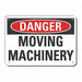 Rflctv Moving Mach Danger Sign 10x14in