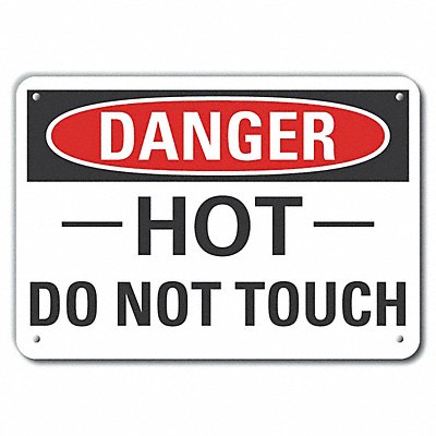 Rflctv Hot Surface Danger Sign 10x14in