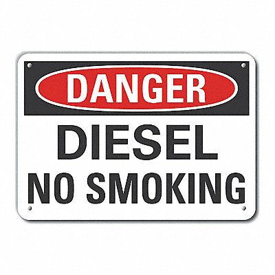 Rflct Diesel Danger Sign 10x14in Alum