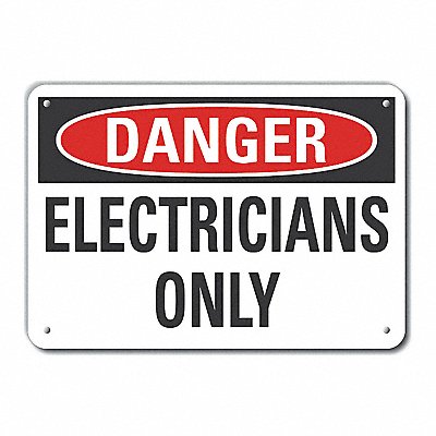 Rflct ElecEquip Danger Sign 10x14in Alum