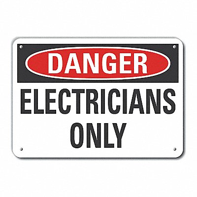 Rflct Elec Equip Danger Sign 7x10in Alum