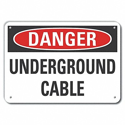 Underground Cable Danger Sign 10x14in