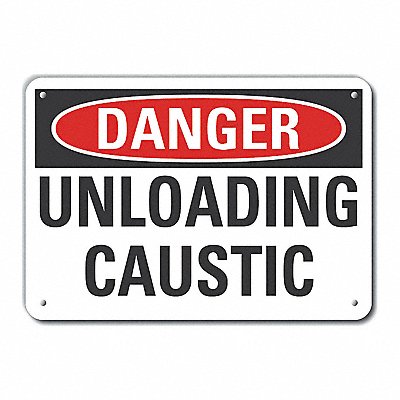 Caustic Danger Sign 10x14in Plastic