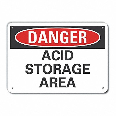 Alum Acid Danger Sign 7x10in Alum