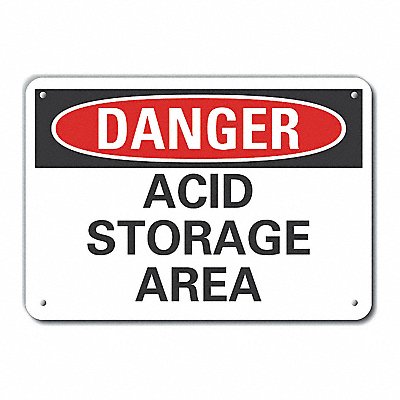 Plastic Acid Danger Sign 7x10in Plastic