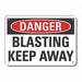 Rflct Blasting Area Danger Sign 10x14in