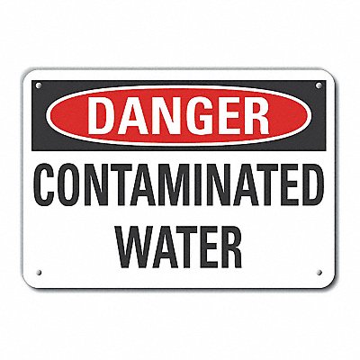 Alum Potable Water Danger Sign 7x10in