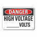 Rflct High Voltage Danger Sign 10x14in