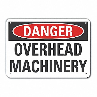 Rflct Overhead Hzrd Danger Sign 7x10in