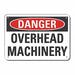 Overhead Hzrd Danger Sign 10x14in Plstc