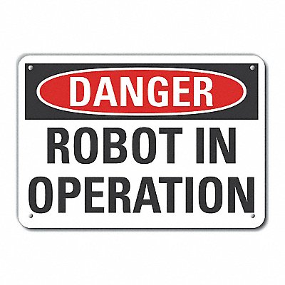 Robot Area Danger Sign 7inx10in Plastic