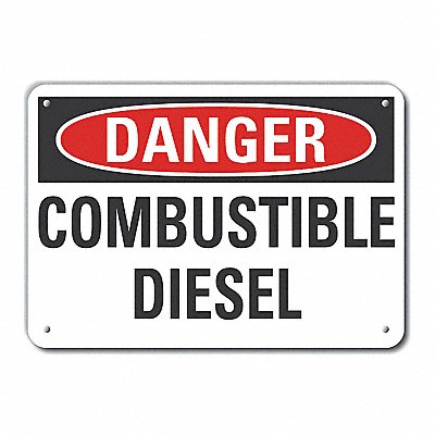 Combustible Diesel Danger Sign 7x10in