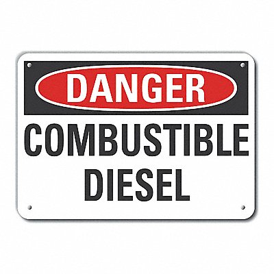 Rflctv Combust Diesel Dangr Sign 10x14in