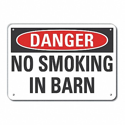 No Smoking Danger Sign 10inx14in Alum