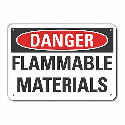Flammable Mtrl Danger Sign 10x14in Plstc