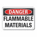 Flammable Mtrl Danger Sign 10x14in Plstc