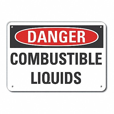 Rflct Combust Liquid Danger Sign 7x10in