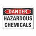 Rflct Hzrdous Chem Danger Sign 10x14in