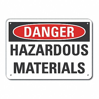 Hzrdous Mtrl Danger Sign 10x14in Plastic