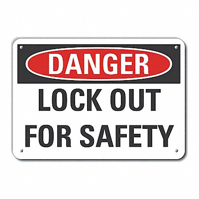 Lockout Tagout Danger Sign 7x10in Plstc