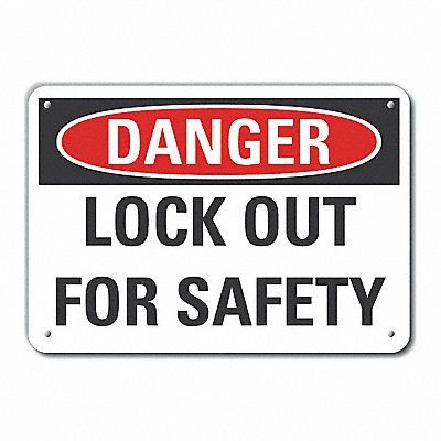 Rflct Lockout Tagout Danger Sign 7x10in