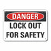 Lockout Tagout Danger Sign 7x10in Plstc