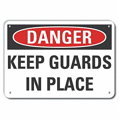 Alum Machine Guards Danger Sign 7x10in