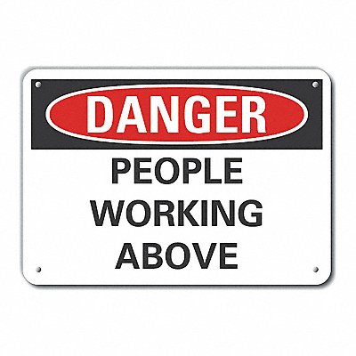 Alum Overhead Hazard Danger Sign 7x10in