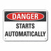 Machine Operation Danger Sign 10x14in