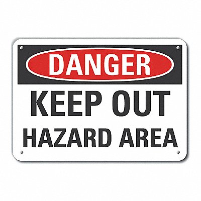 Danger Sign 7 in x 10 in Aluminum