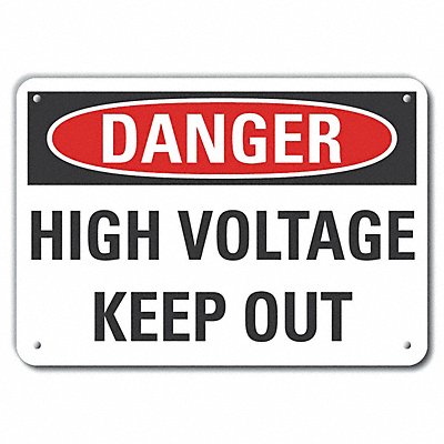 Rflct High Voltage Danger Sign 10x14in