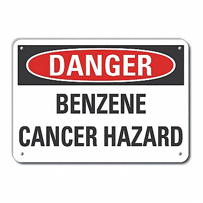 Rflct Benzene Danger Sign 7x10in Alum