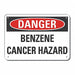 Benzene Danger Sign 7x10in Plastic