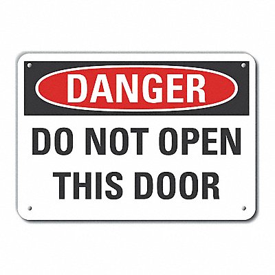 Door Instruction Danger Sign 7x10in Alum