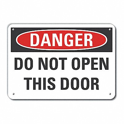 Door Instrction Danger Sign 10x14in Alum